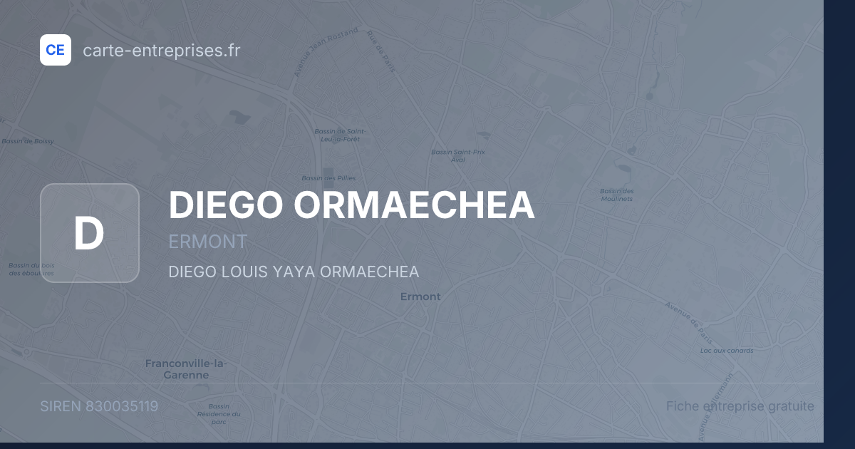 DIEGO ORMAECHEA — 830035119 — fiche entreprise