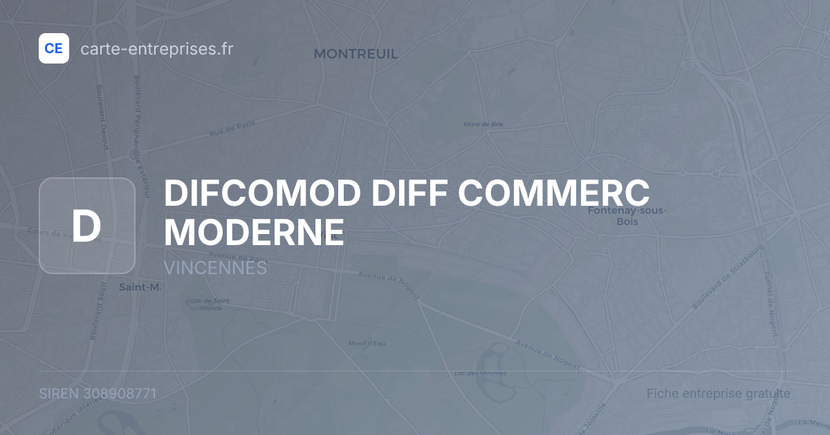 DIFCOMOD DIFF COMMERC MODERNE — 308908771 — fiche entreprise