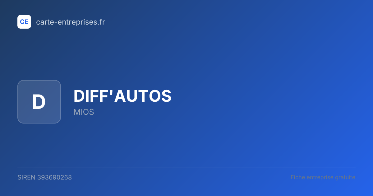 DIFF'AUTOS — 393690268 — fiche entreprise