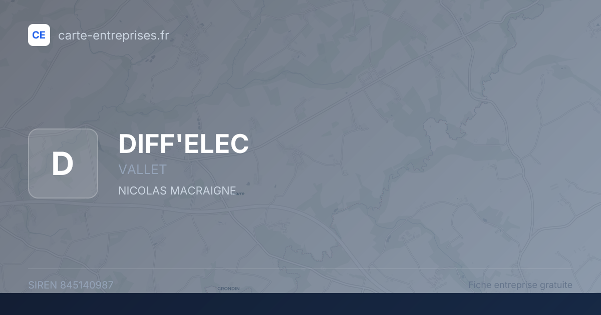 DIFF'ELEC — 845140987 — fiche entreprise