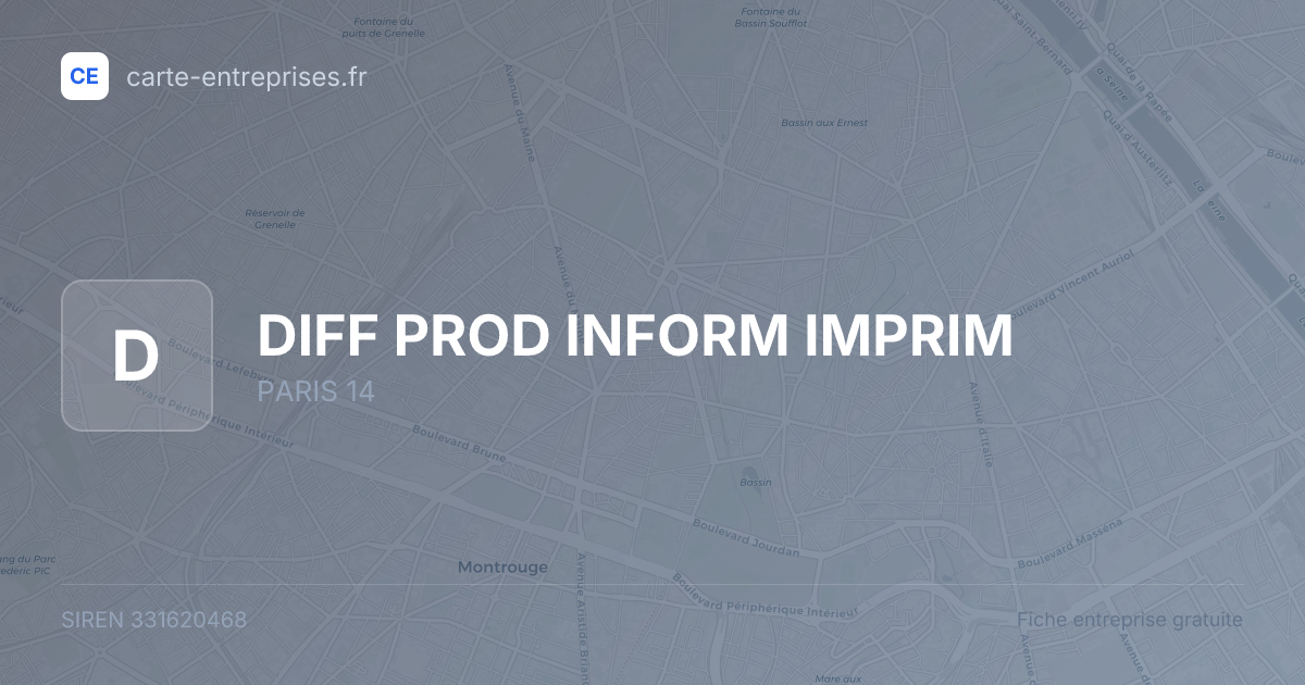DIFF PROD INFORM IMPRIM — 331620468 — fiche entreprise