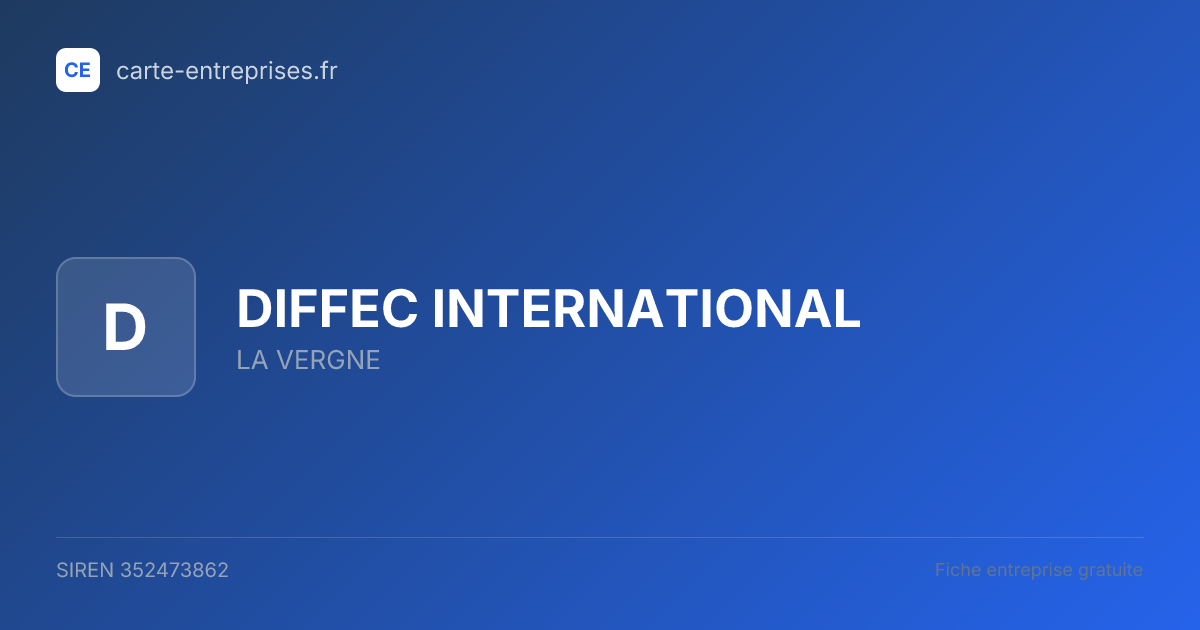 DIFFEC INTERNATIONAL — 352473862 — fiche entreprise