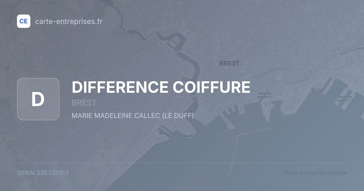 DIFFERENCE COIFFURE — 338335813 — fiche entreprise