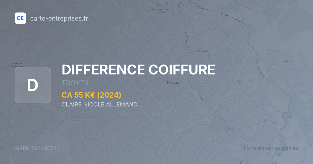 DIFFERENCE COIFFURE — 793030735 — fiche entreprise
