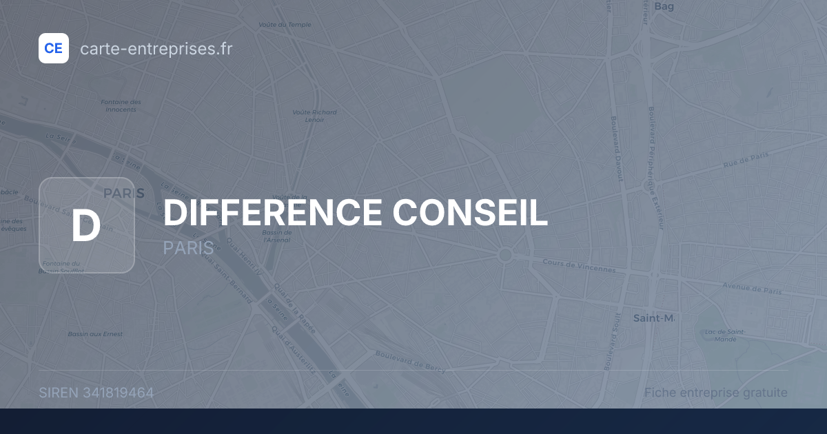 DIFFERENCE CONSEIL — 341819464 — fiche entreprise