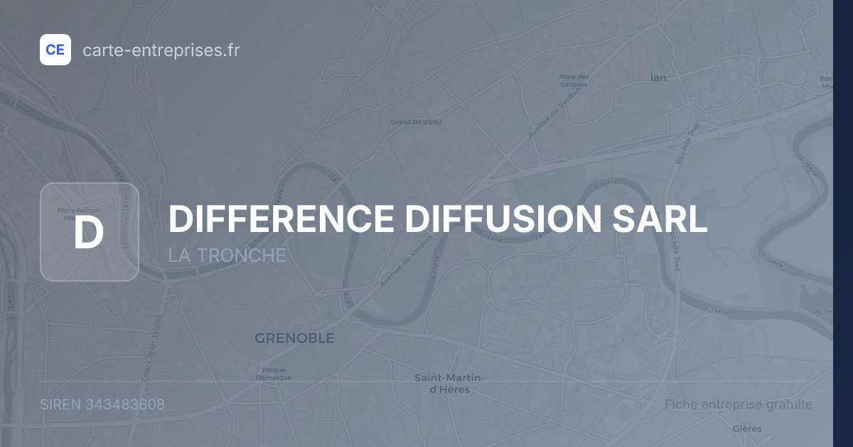 DIFFERENCE DIFFUSION SARL — 343483608 — fiche entreprise
