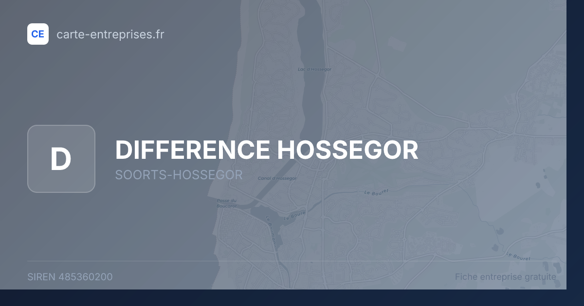 DIFFERENCE HOSSEGOR — 485360200 — fiche entreprise
