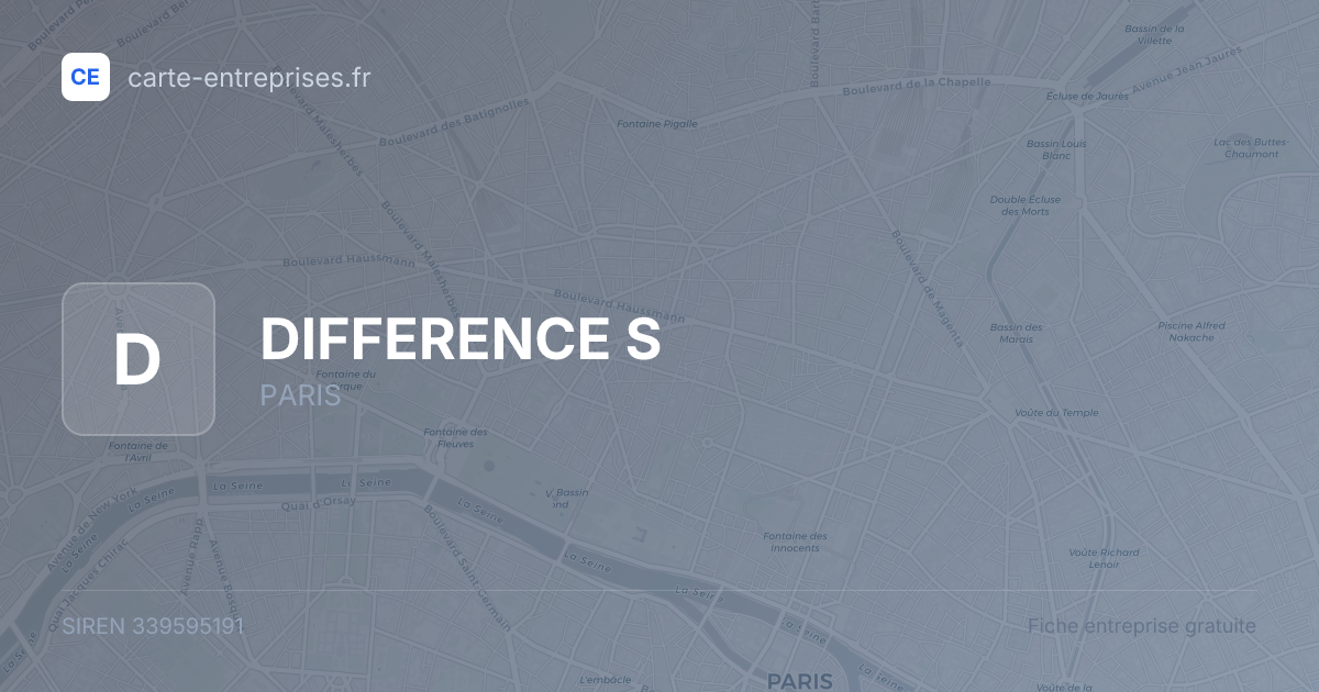 DIFFERENCE S — 339595191 — fiche entreprise