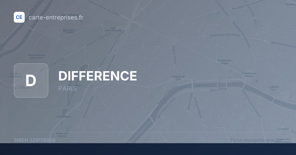 DIFFERENCE — 329178958 — fiche entreprise