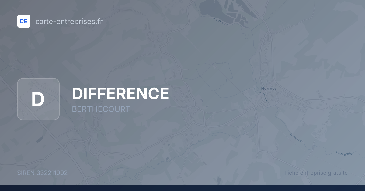 DIFFERENCE — 332211002 — fiche entreprise