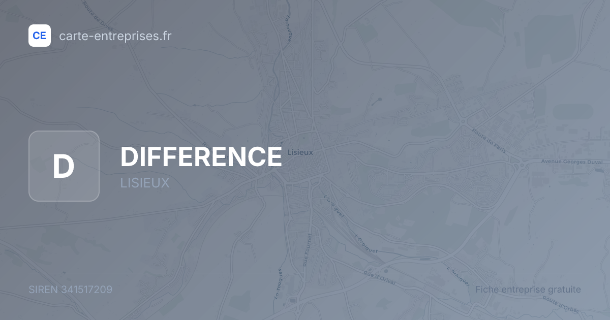 DIFFERENCE — 341517209 — fiche entreprise