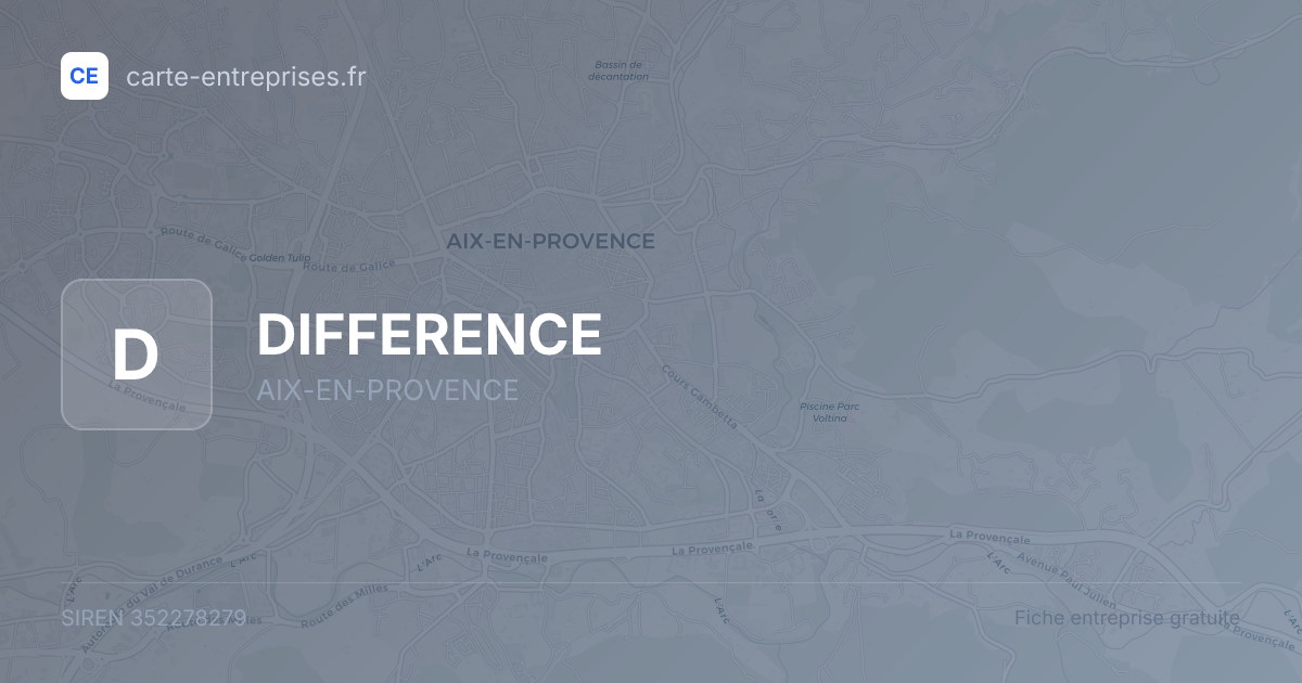 DIFFERENCE — 352278279 — fiche entreprise