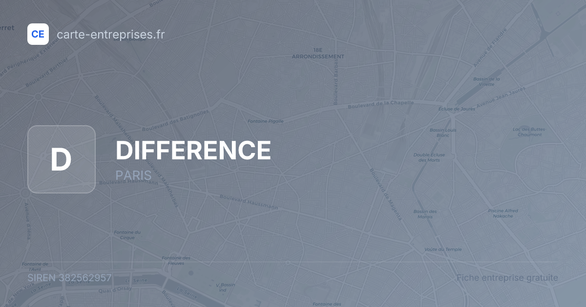 DIFFERENCE — 382562957 — fiche entreprise