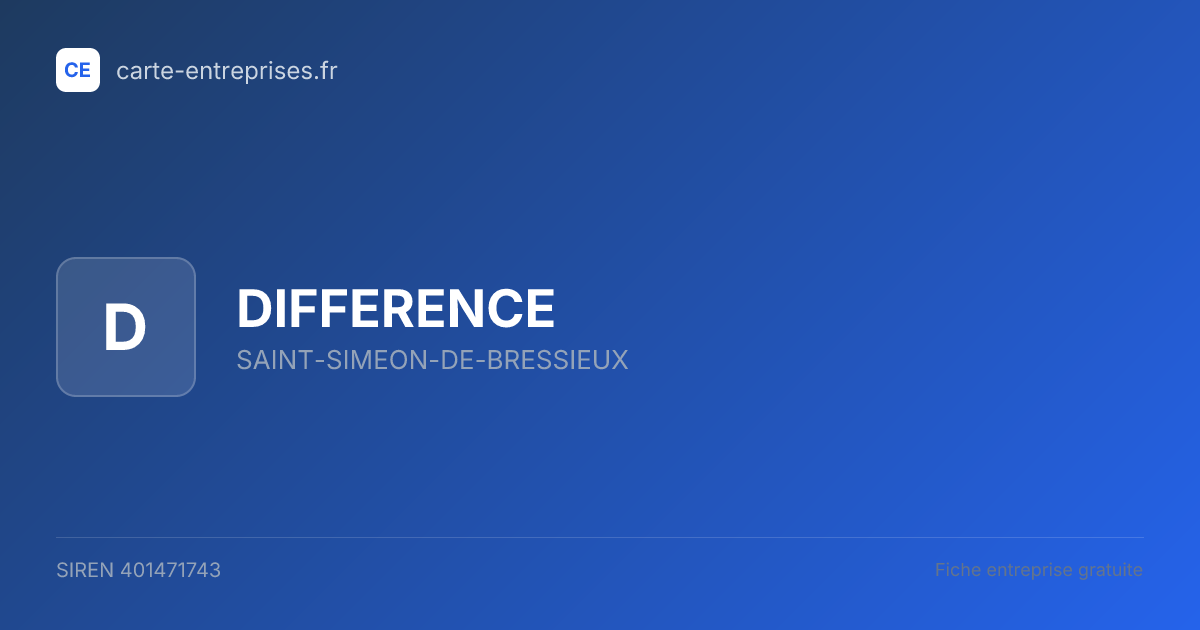 DIFFERENCE — 401471743 — fiche entreprise