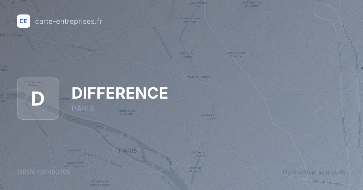 DIFFERENCE — 402480305 — fiche entreprise