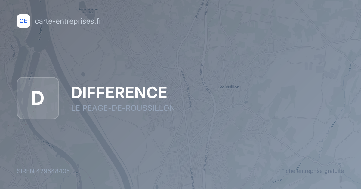 DIFFERENCE — 429648405 — fiche entreprise