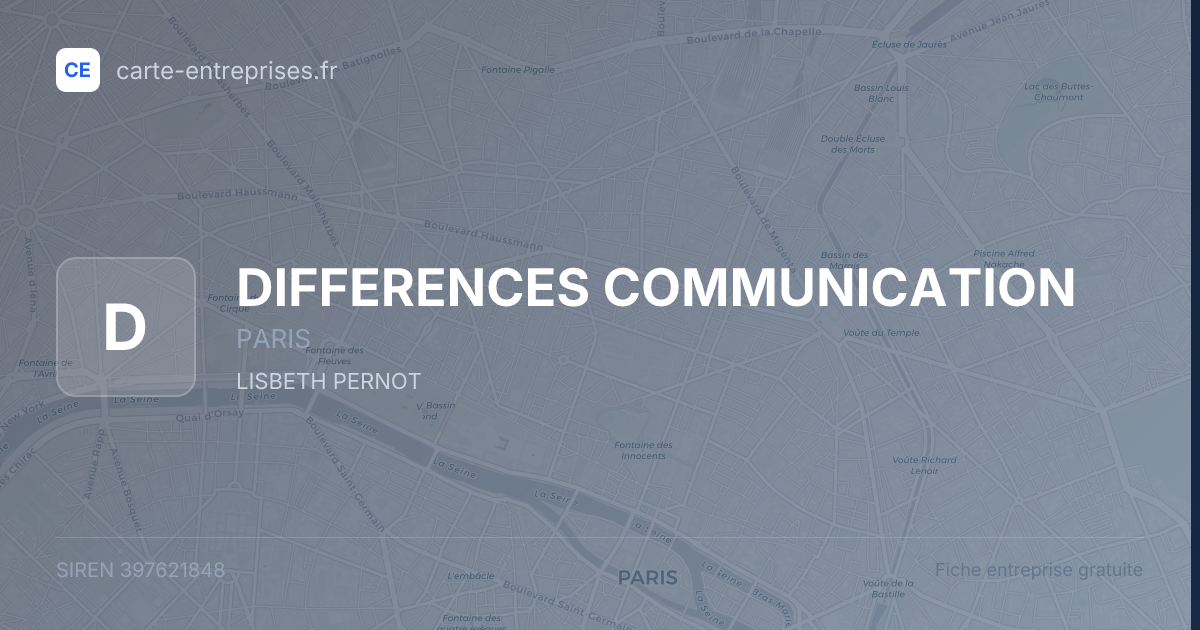 DIFFERENCES COMMUNICATION — 397621848 — fiche entreprise
