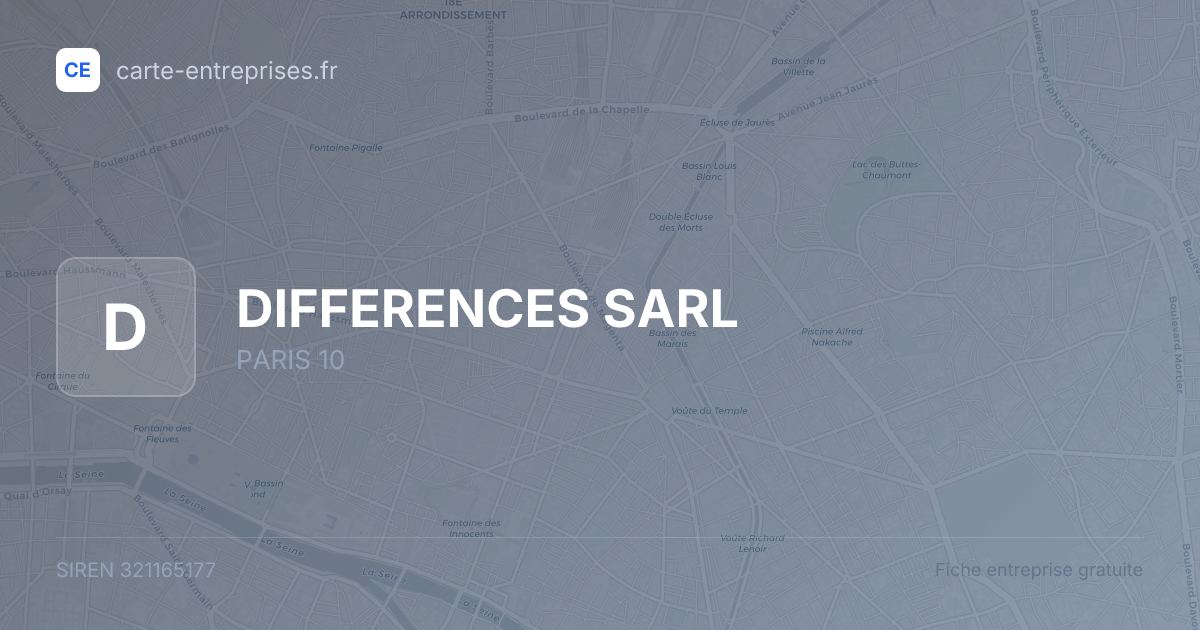 DIFFERENCES SARL — 321165177 — fiche entreprise