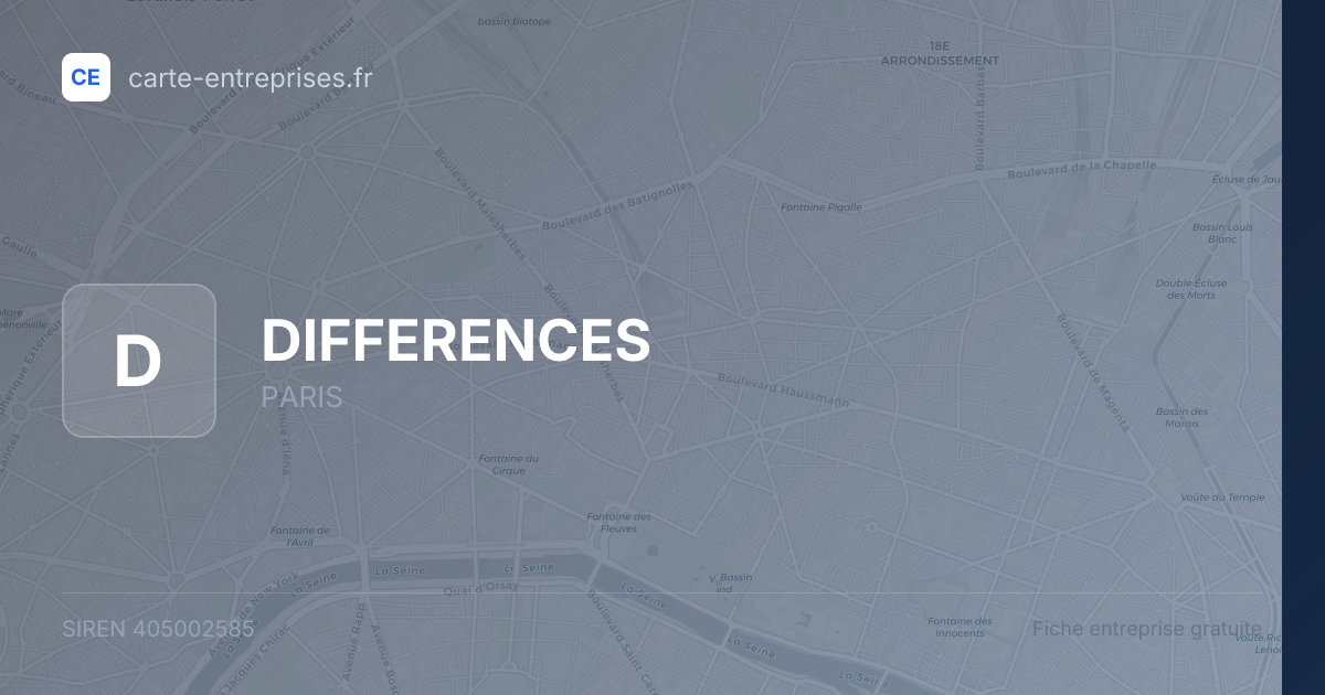 DIFFERENCES — 405002585 — fiche entreprise
