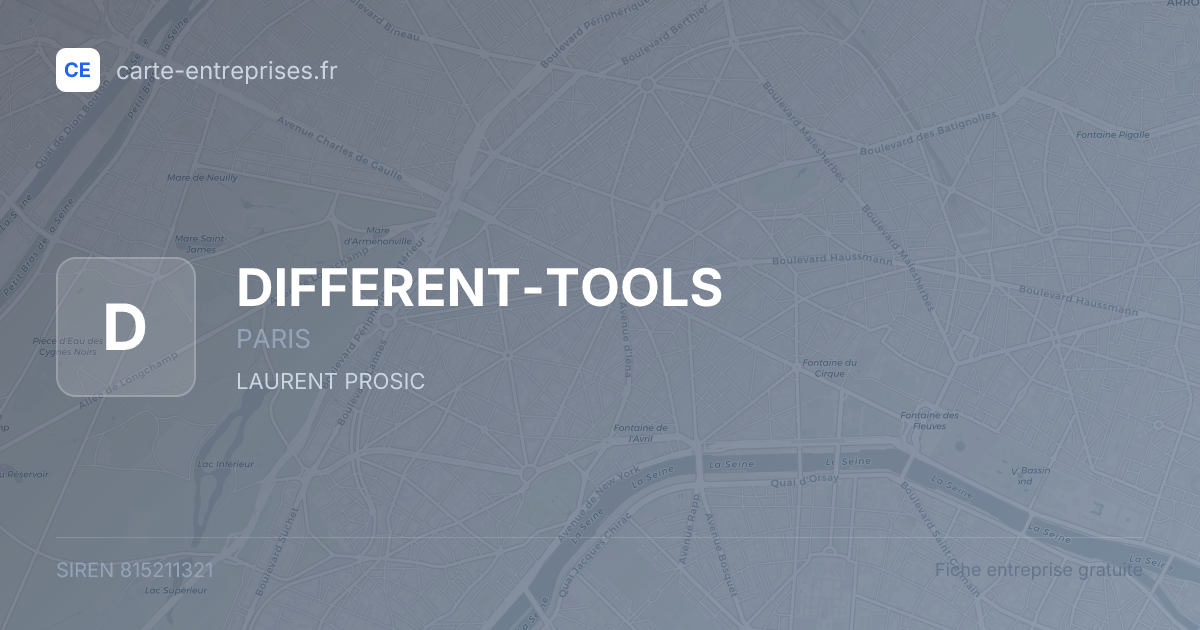 DIFFERENT-TOOLS — 815211321 — fiche entreprise