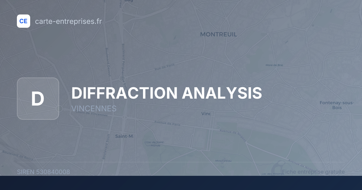 DIFFRACTION ANALYSIS — 530840008 — fiche entreprise