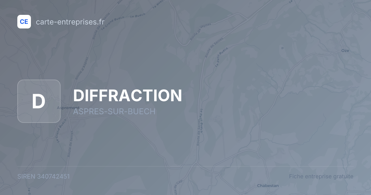 DIFFRACTION — 340742451 — fiche entreprise