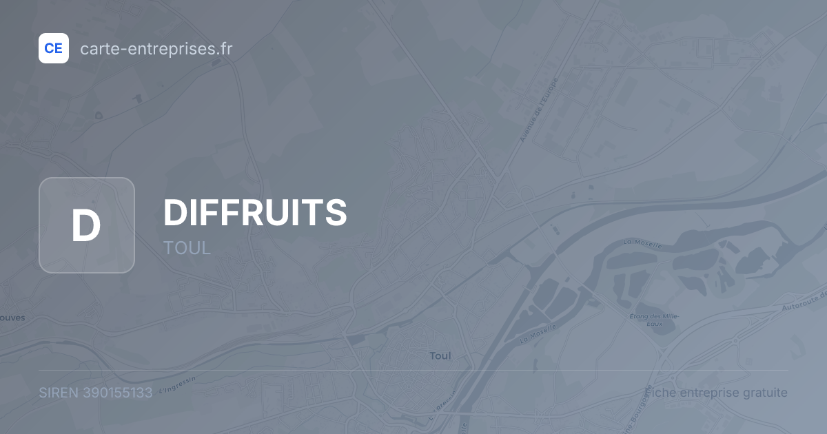 DIFFRUITS — 390155133 — fiche entreprise