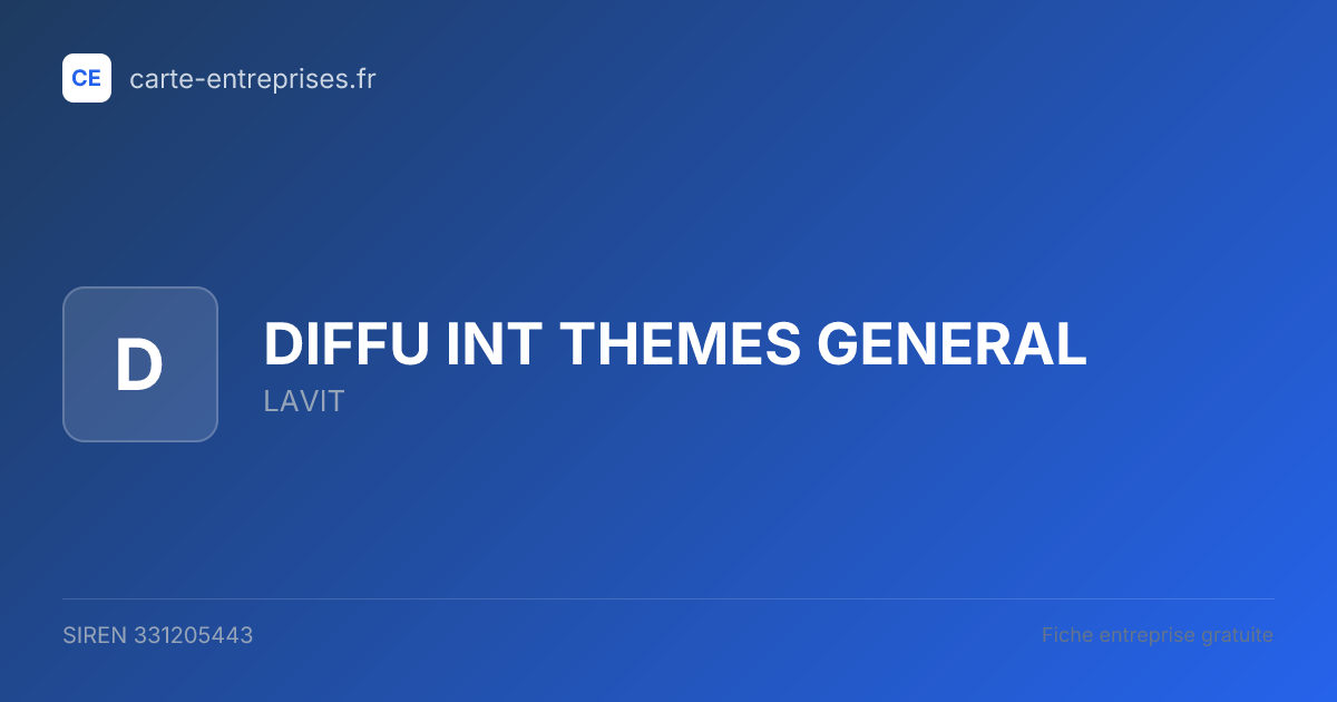 DIFFU INT THEMES GENERAL — 331205443 — fiche entreprise