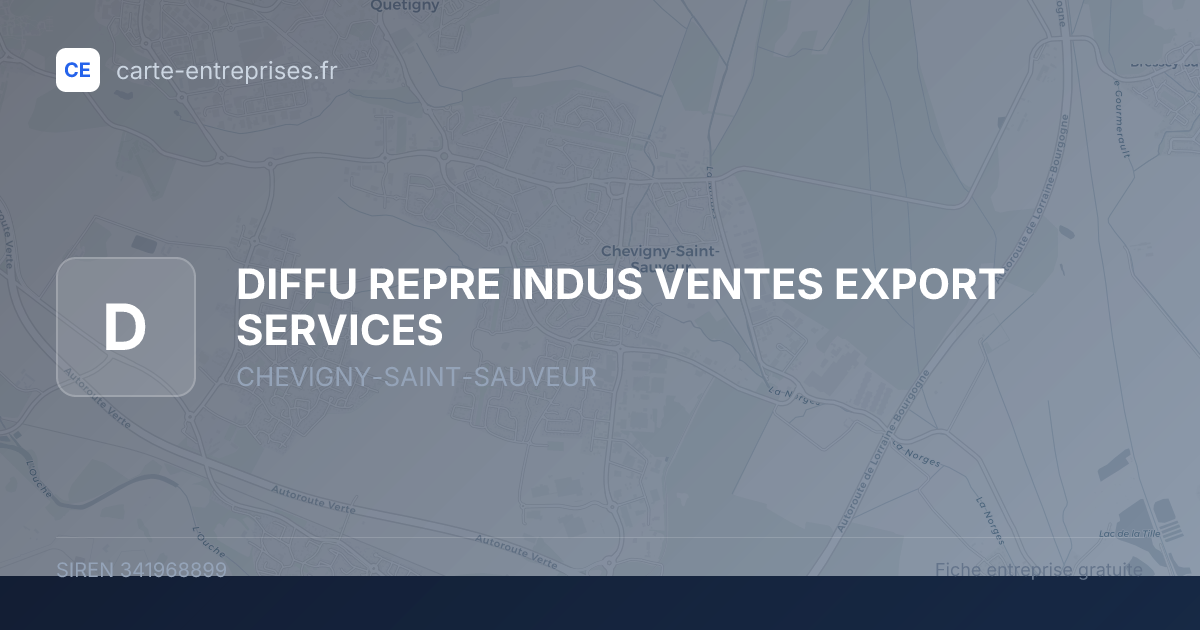 DIFFU REPRE INDUS VENTES EXPORT SERVICES — 341968899 — fiche entreprise