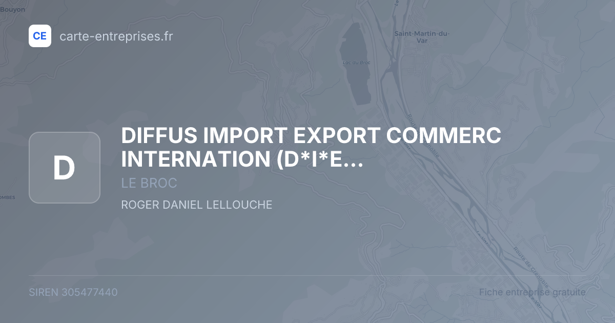 DIFFUS IMPORT EXPORT COMMERC INTERNATION (D*I*E*C*I*) — 305477440 — fiche entreprise