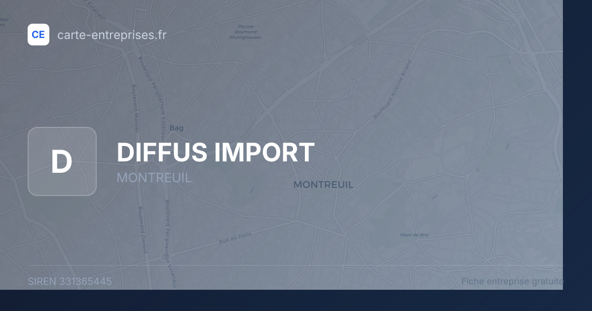 DIFFUS IMPORT — 331365445 — fiche entreprise