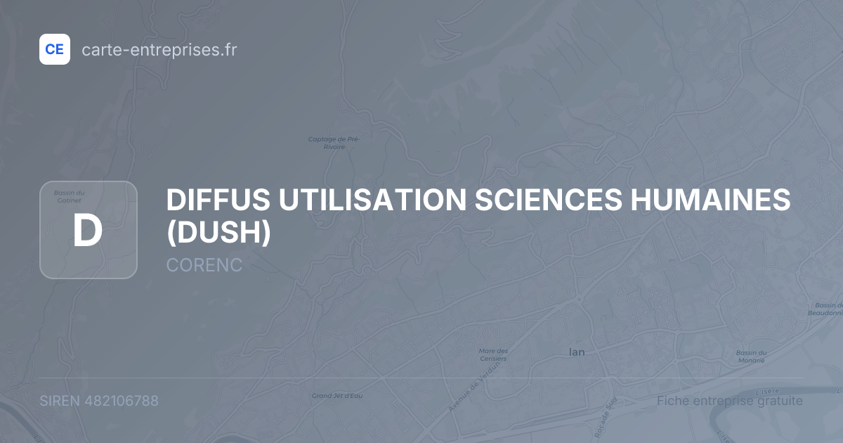 DIFFUS UTILISATION SCIENCES HUMAINES (DUSH) — 482106788 — fiche entreprise