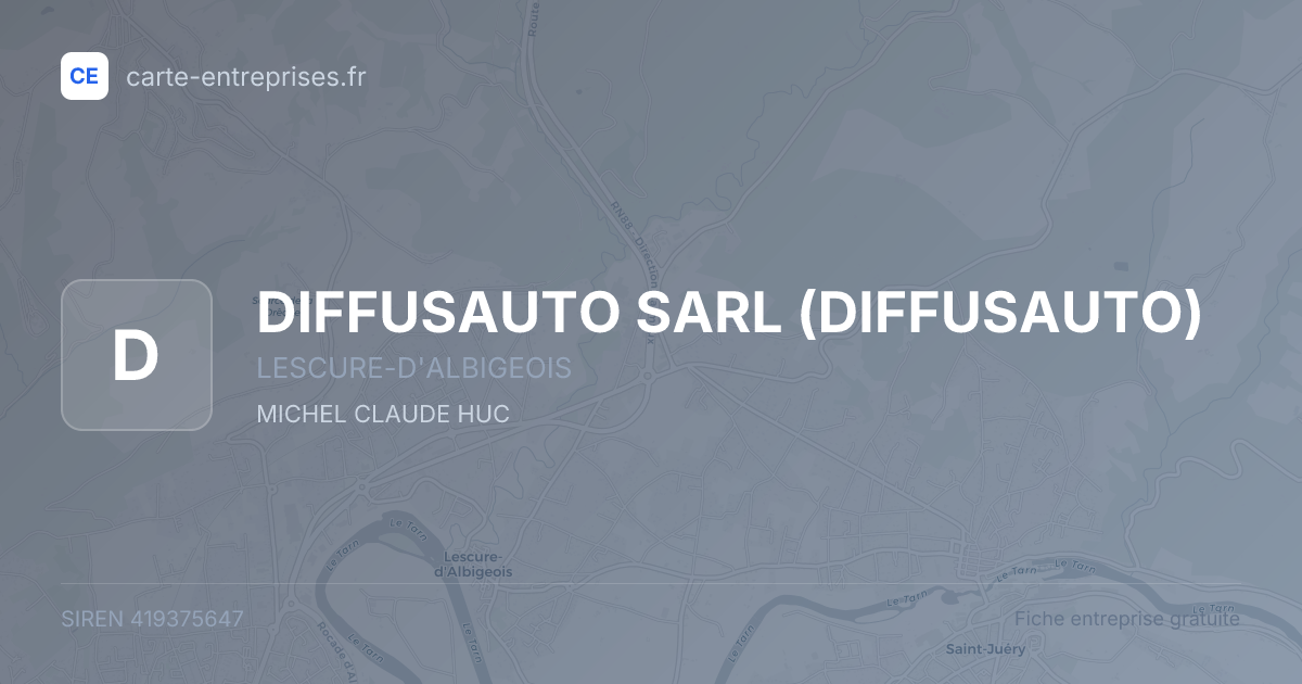 DIFFUSAUTO SARL (DIFFUSAUTO) — 419375647 — fiche entreprise