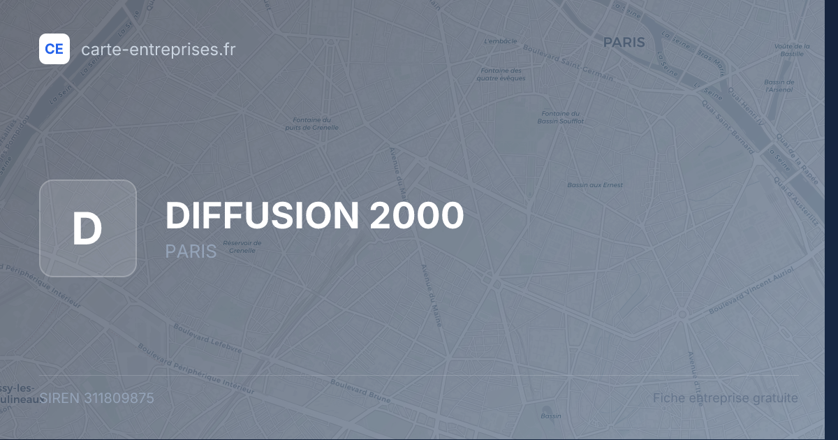 DIFFUSION 2000 — 311809875 — fiche entreprise
