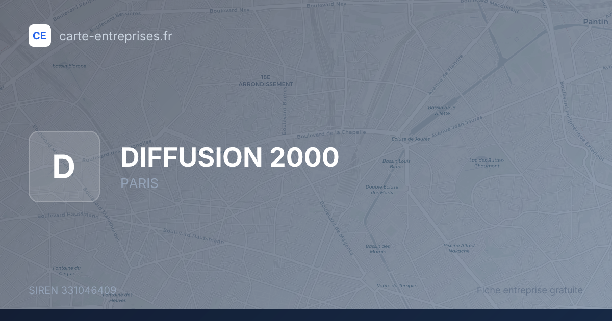 DIFFUSION 2000 — 331046409 — fiche entreprise