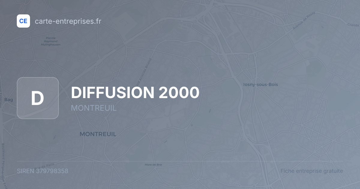 DIFFUSION 2000 — 379798358 — fiche entreprise