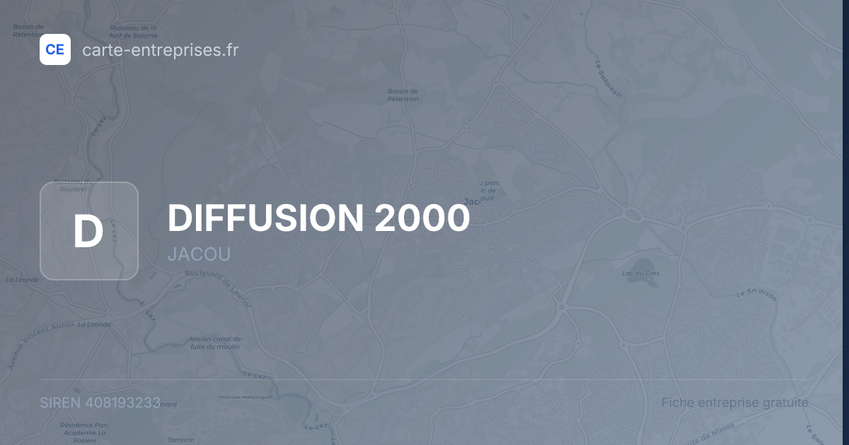 DIFFUSION 2000 — 408193233 — fiche entreprise