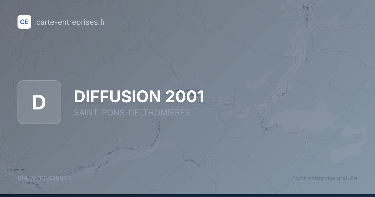 DIFFUSION 2001 — 339418345 — fiche entreprise
