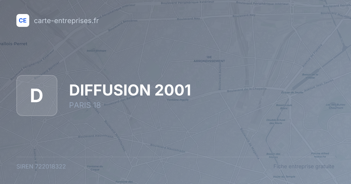 DIFFUSION 2001 — 722018322 — fiche entreprise
