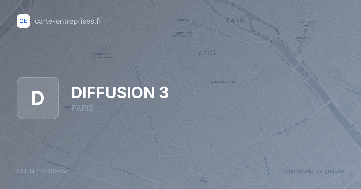 DIFFUSION 3 — 378499552 — fiche entreprise