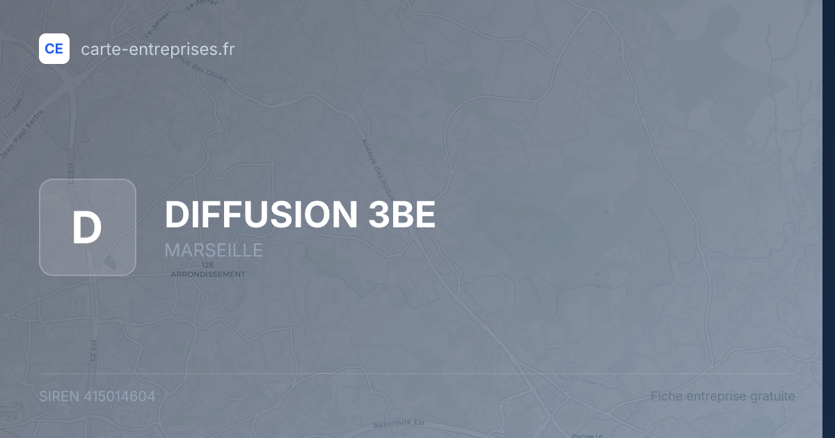 DIFFUSION 3BE — 415014604 — fiche entreprise