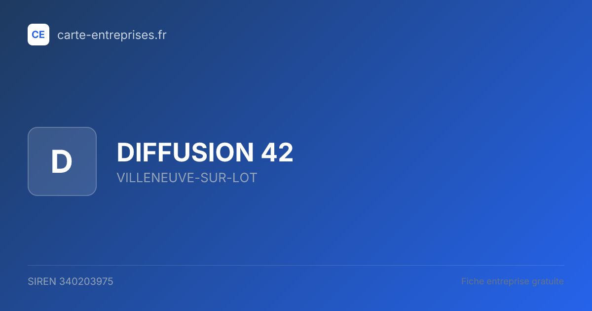 DIFFUSION 42 — 340203975 — fiche entreprise