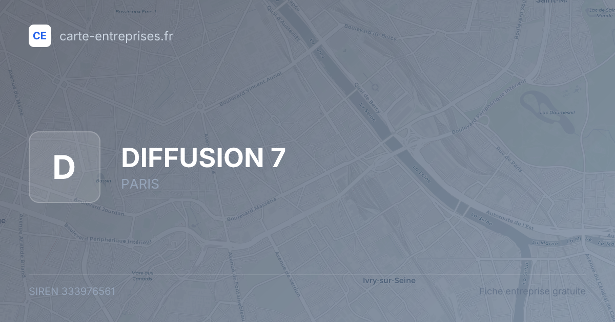 DIFFUSION 7 — 333976561 — fiche entreprise