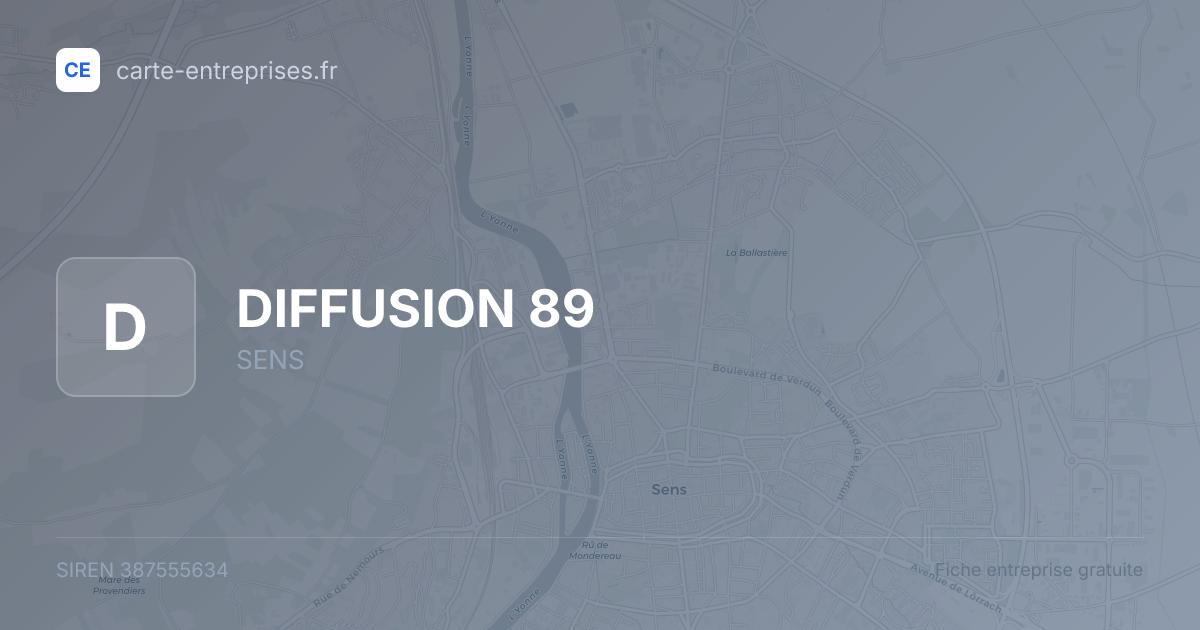 DIFFUSION 89 — 387555634 — fiche entreprise