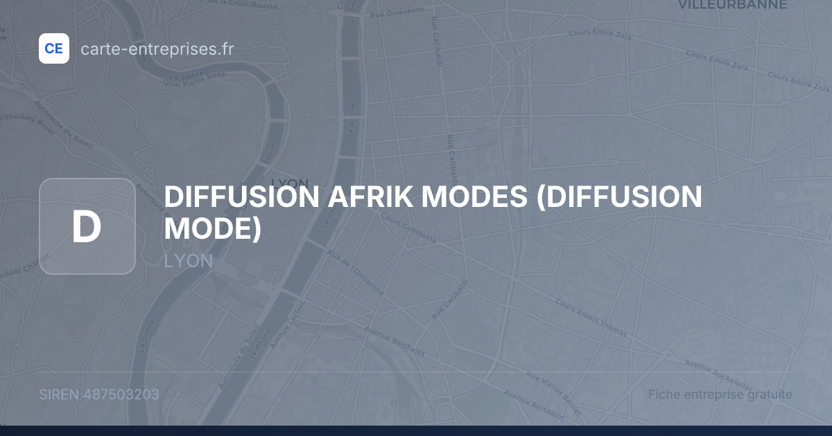 DIFFUSION AFRIK MODES (DIFFUSION MODE) — 487503203 — fiche entreprise