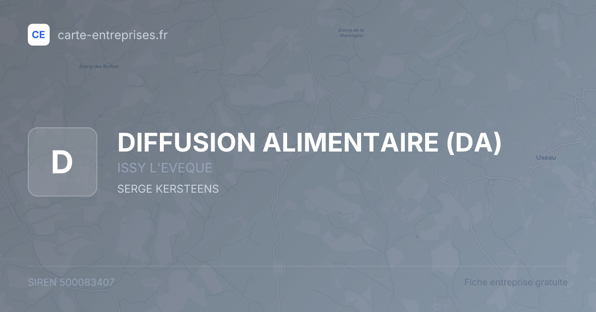 DIFFUSION ALIMENTAIRE (DA) — 500083407 — fiche entreprise
