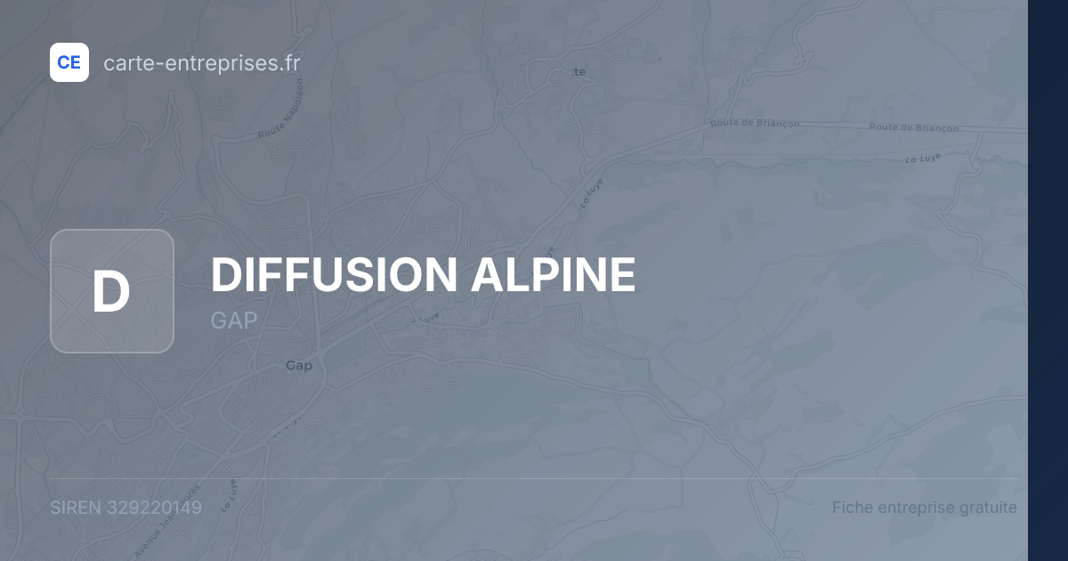 DIFFUSION ALPINE — 329220149 — fiche entreprise