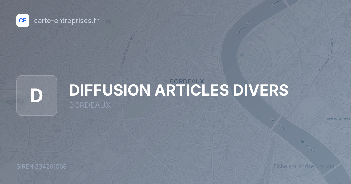 DIFFUSION ARTICLES DIVERS — 334201068 — fiche entreprise