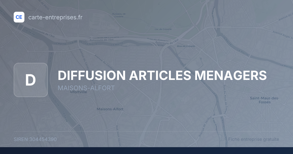 DIFFUSION ARTICLES MENAGERS — 304454390 — fiche entreprise