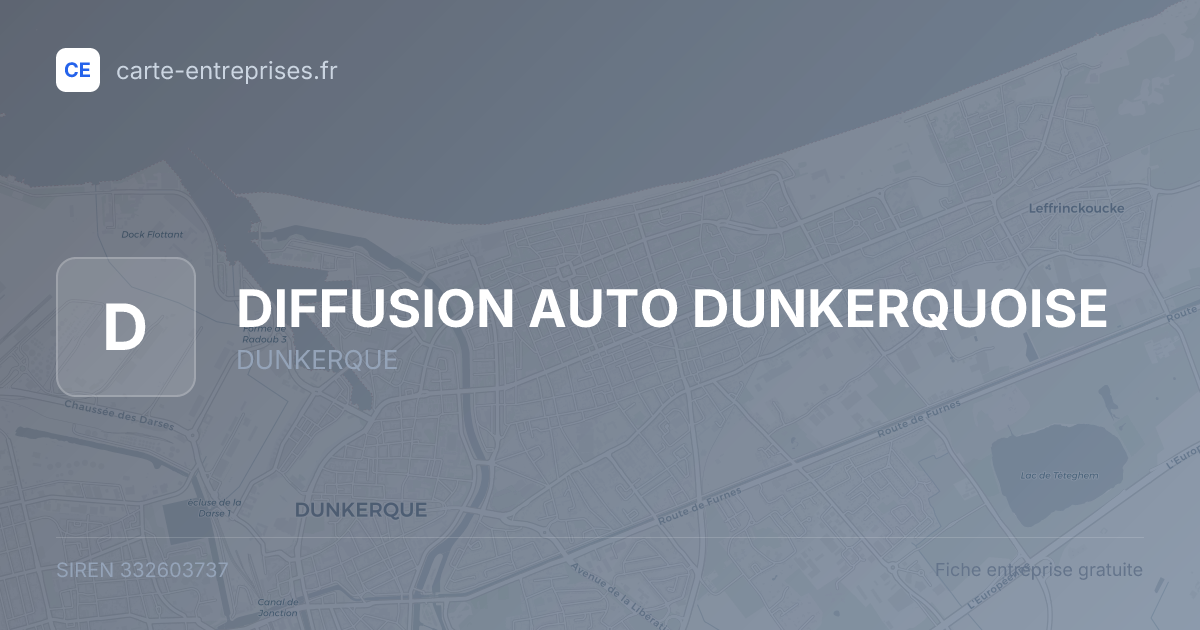 DIFFUSION AUTO DUNKERQUOISE — 332603737 — fiche entreprise